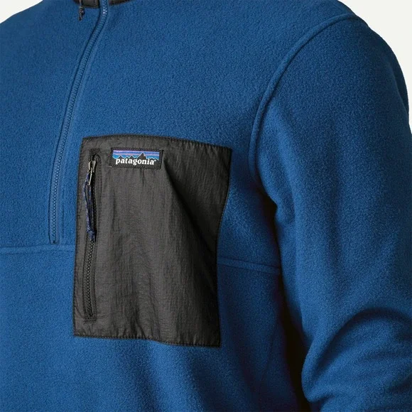Patagonia Microdini Half Zip Pullover Fleece Jacket Blue Men's Size‎ XXL Outdoor